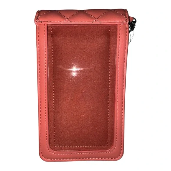 Badgley Mischka Quilted Phone Crossbody – Red Vegan Leather, Pearl Detail (NWT) - Picture 3 of 6